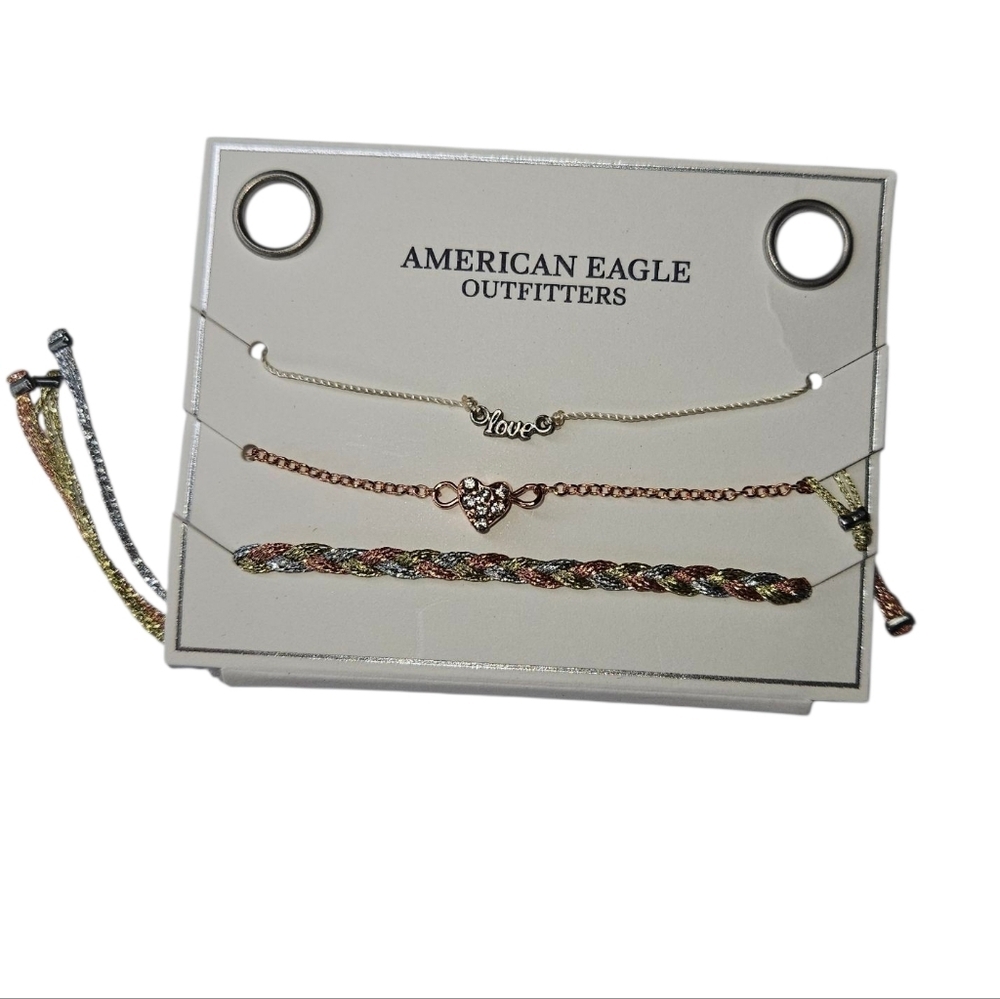 American Eagle Adjustable 3-Piece Bracelet Set, NWT